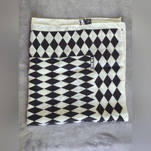 DKNY Black and White Geometric Scarf